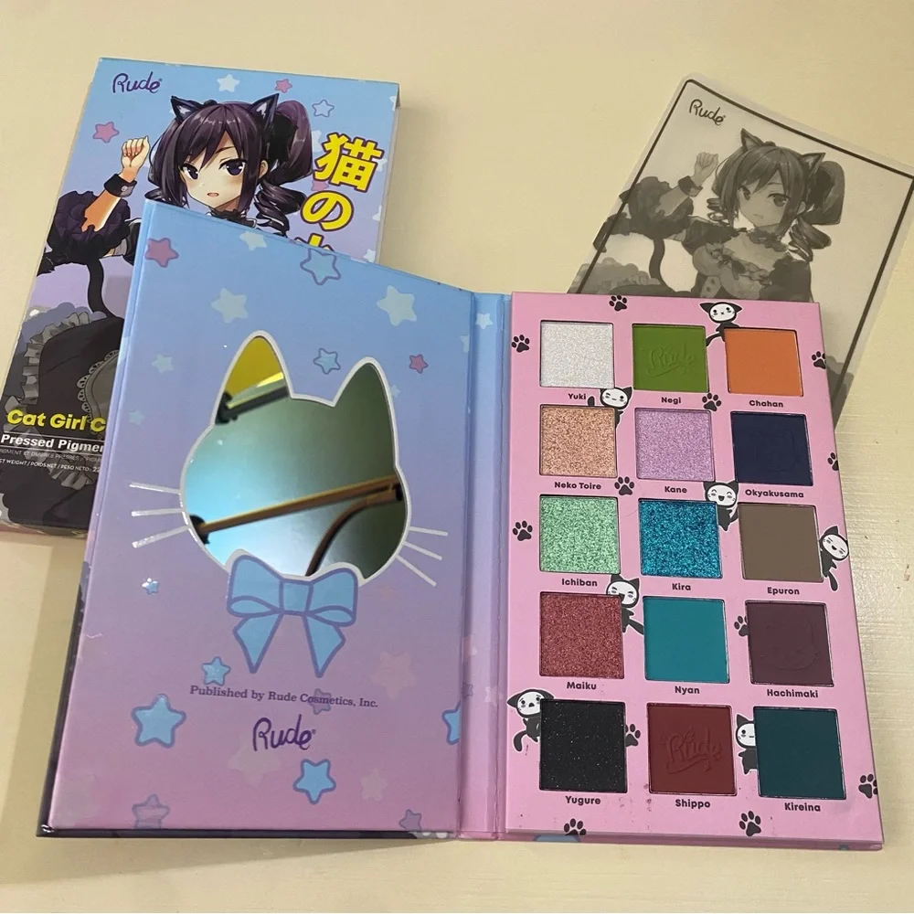 NWT Rude Cosmetics Manga Cat Girl Chronicles Eyeshadow Palette